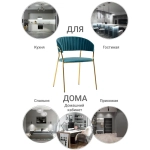 Комплект из 4-х стульев Turin бирюзовый с золотыми ножками