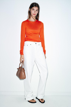 ZARA НЕБОЛЬШАЯ СУМКА-ШОПЕР, ТЕМНЫЙ РЫЖЕВАТО-КОРИЧНЕВЫЙ