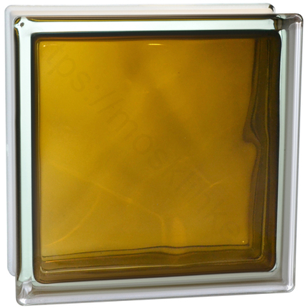 Стеклоблок Vitrablok Волна Бронзовый 19x19x8 - окрашенный внутри