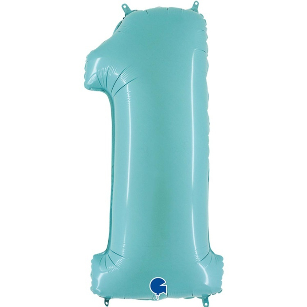 Шар ЦИФРА 1 Пастель Blue 40" 102 см