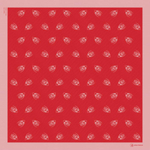 Шелковый платок Ласточка и тюльпан RED/BEIGE 45x45