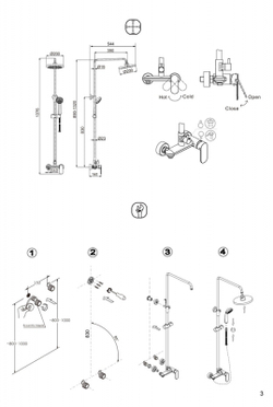 Душевая колонна со смесителем для душа Bravat Opal R