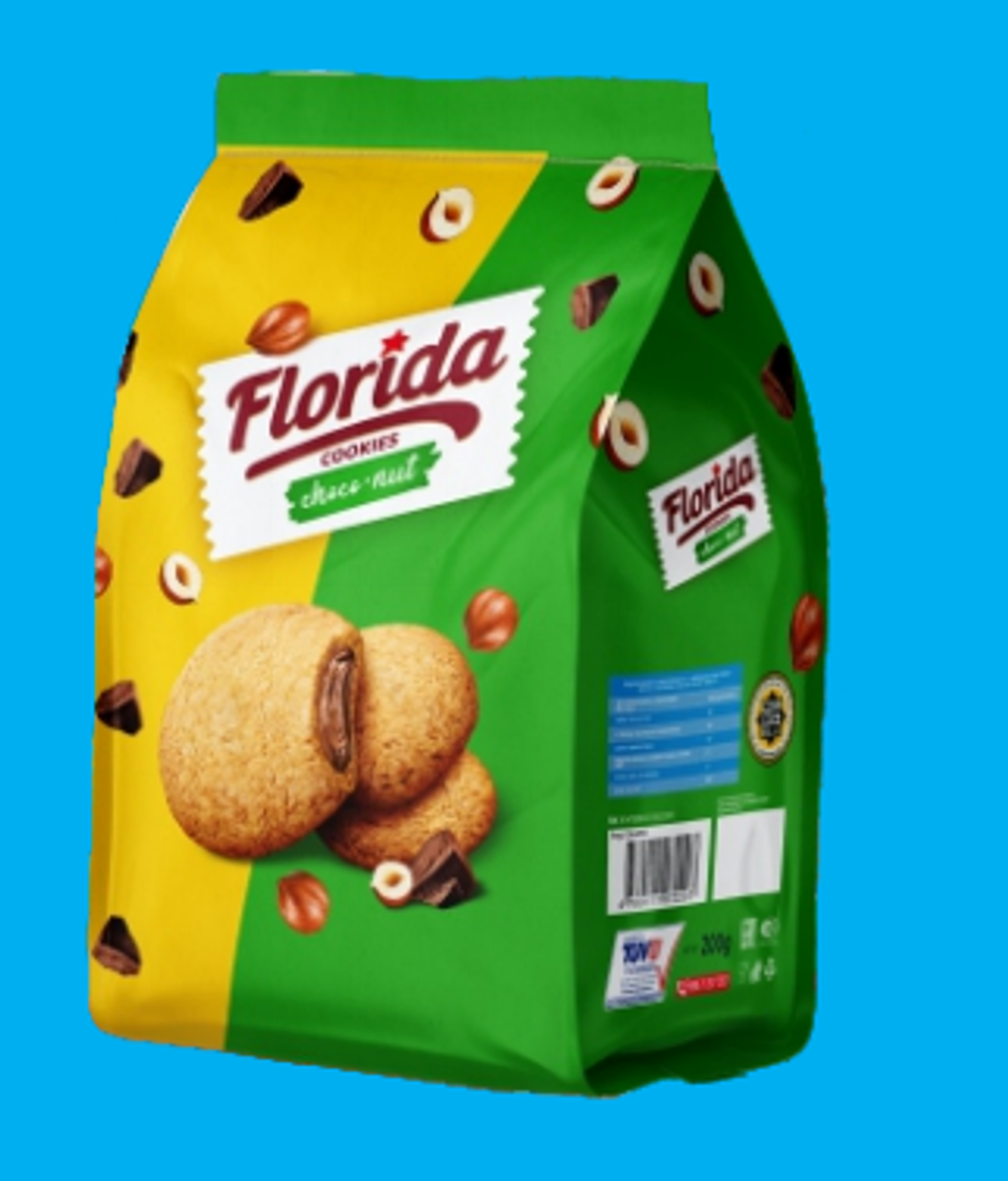Печенье Florida cookies choco-nut Квадро пакет 200гр