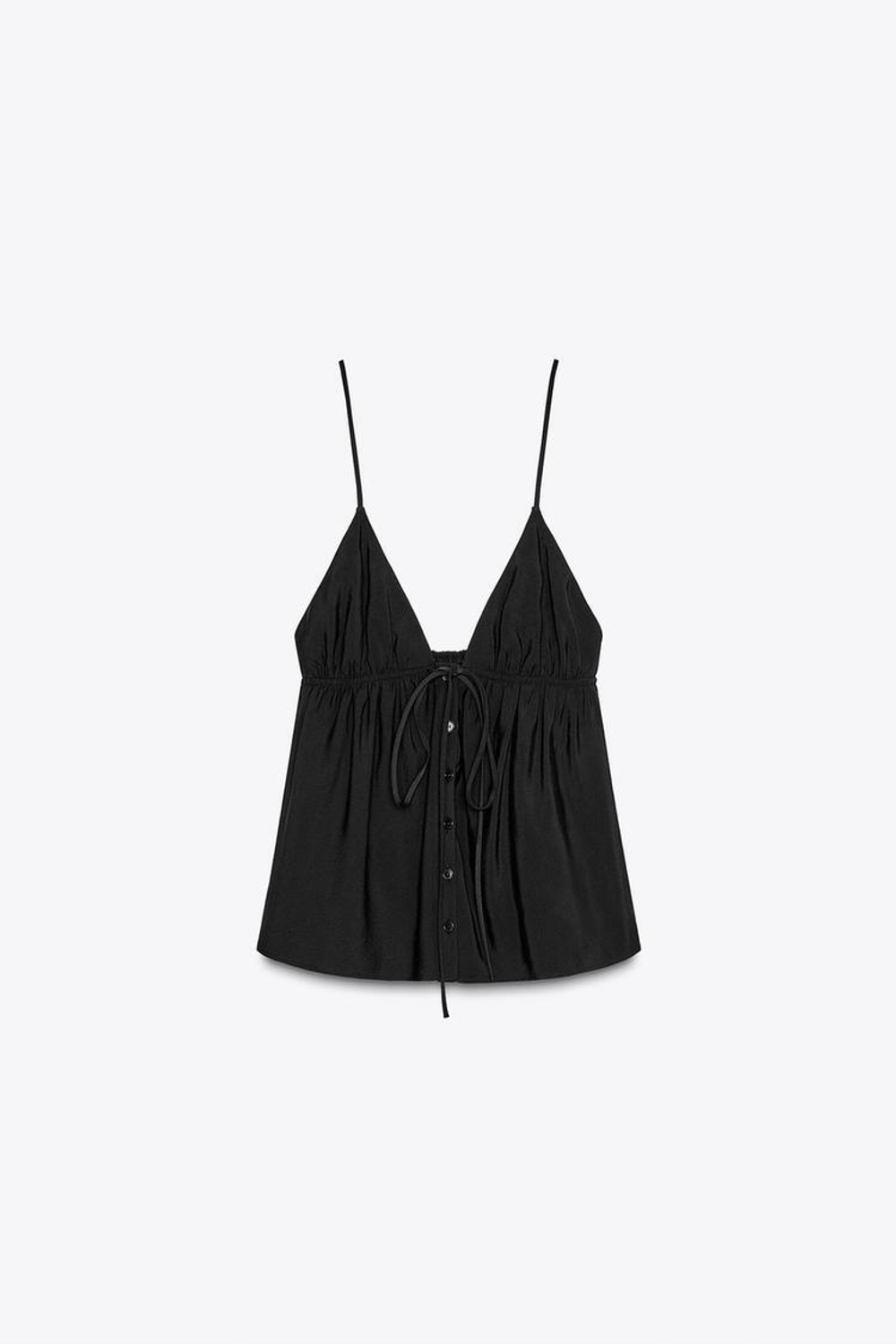 ZARA СТРУЯЩИЙСЯ ТОП НА БРЕТЕЛЯХ, ЧЕРНЫЙ