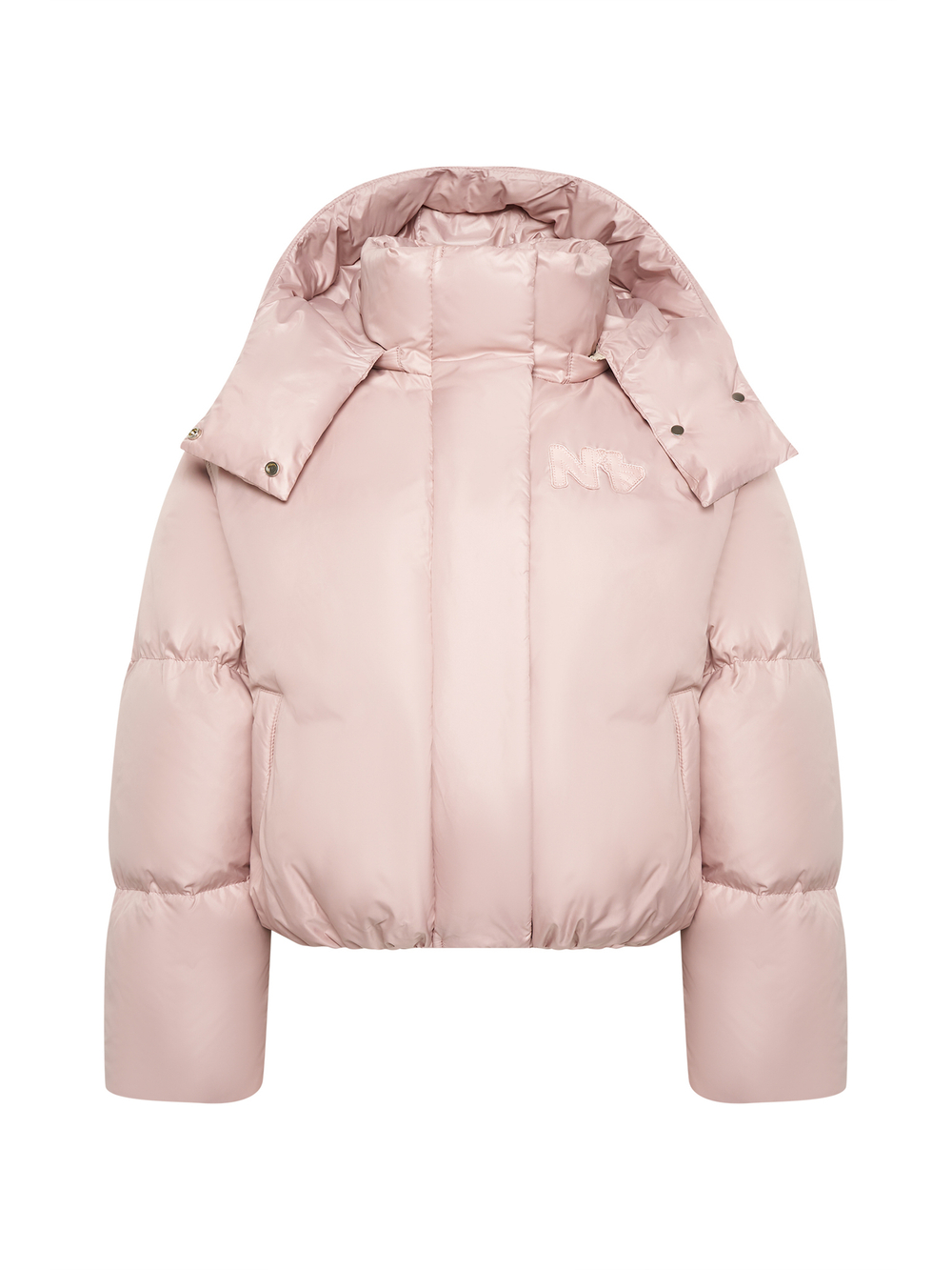 ПРЕДЗАКАЗ MINI пуховик с объемным капюшоном,NUDE PINK 🌸🌸🌸