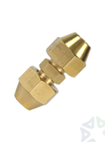 Штуцер (соединитель) для медных труб кондиционера 1/4 (6,4 мм) с гайками в комплекте из латуни