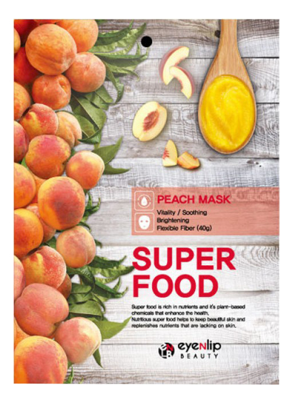 SUPER FOOD Маска на тканевой основе EYENLIP SUPER FOOD PEACH MASK 23мл