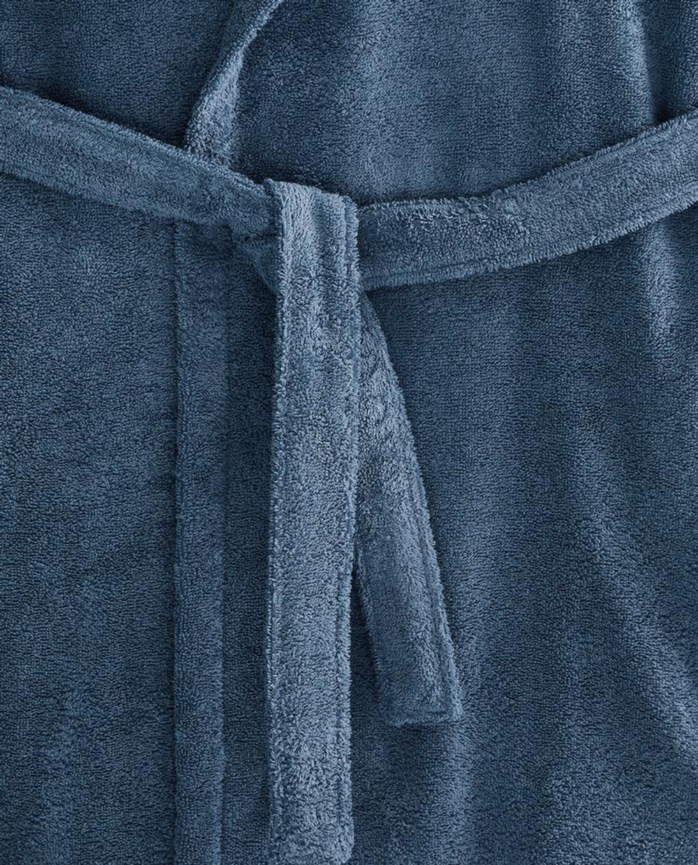 ZARA HOME ХАЛАТ ИЗ ХЛОПКА С КАПЮШОНОМ, СВЕТЛО-СИНИЙ