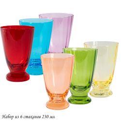 Lenardi 584-038 Набор из 6 стаканов 230мл в под.уп.(х4)Стекло
