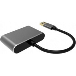 VCOM  CU322M Кабель-переходник USB 3.0 (Am) --&gt; HDMI(f)+VGA(f), Aluminum Shell