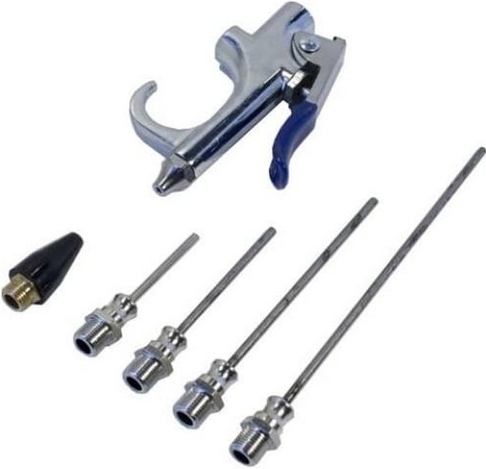 Пистолет продувочный с кт сопел 6пр (50,70,100,145мм+форсунка 28мм,6.3Bar) Forsage блистер р8204-3ф