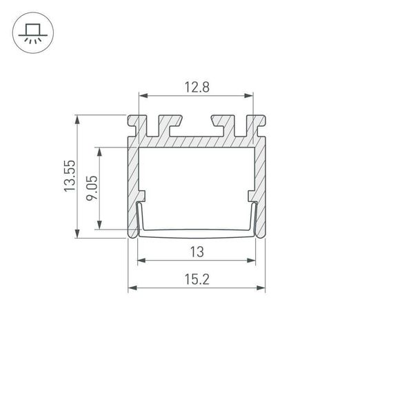 Профиль Arlight PDS-D-2000 ANOD 026517