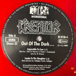 Винтажная виниловая пластинка LP Kreator Out Of The Dark Into The Light (Germany 1988) (Red Vinyl)