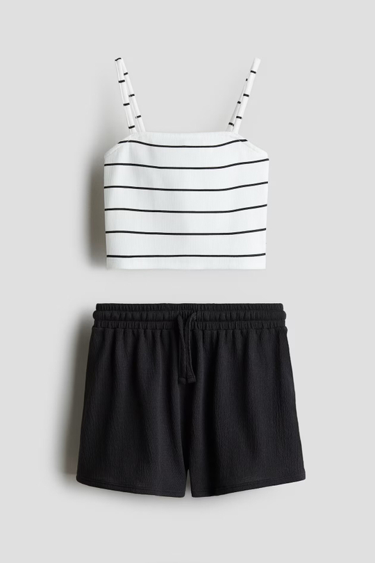 H&M Комплект из топа и шортов, полоски