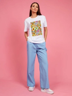 Модная футболка с принтом бохо орнаментом рисунок ikat икат