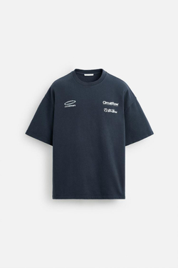 ZARA ТОЛСТОВКА С ГРАФИЧЕСКИМИ ПРИНТАМИ, СИНИЙ