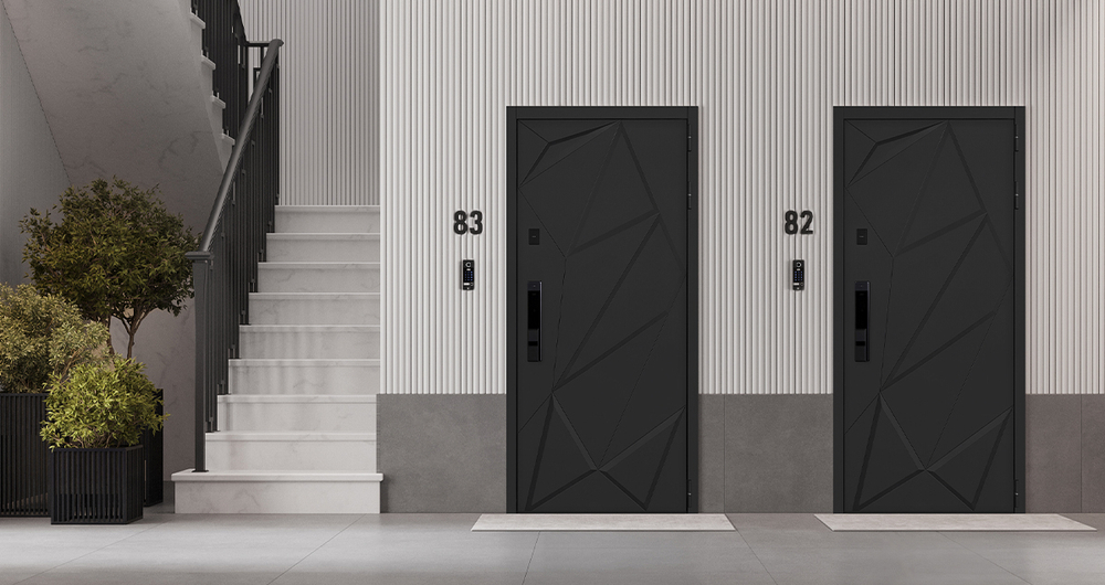 Стальная дверь "Обсидиан" 3D (биометрический замок Smart lock Y23). Заказная модель.