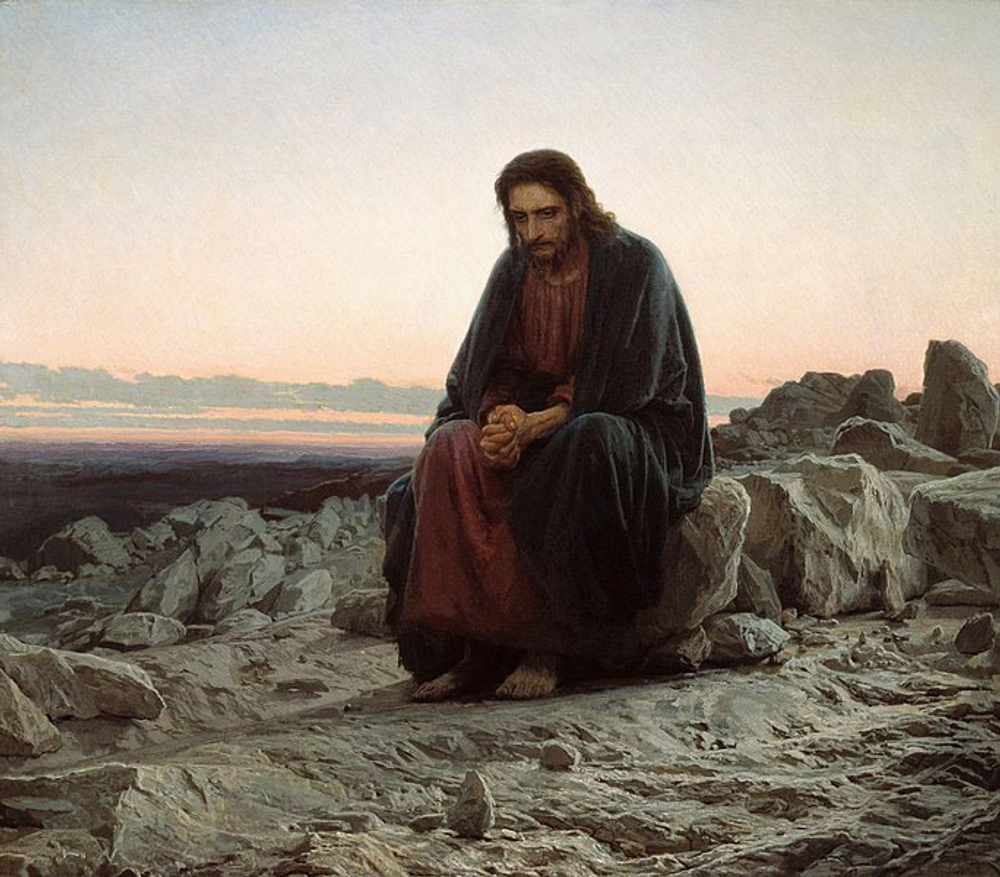 Христос в пустыне, Крамской Иван Николаевич, картина (репродукция) Настене.рф
