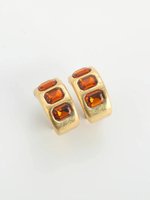 Серьги винтажные Гранат, Золотые