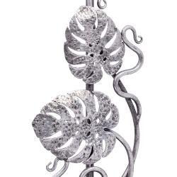 Настольная лампа Monstera Deliciosa (Монстера) Черный Античное серебро с абажуром Сити Черный