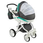 Детская коляска Adamex Barletta New 2 в 1 B-20 (серый+белый+мятный)