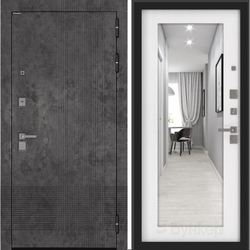 Входная металлическая дверь с зеркалом Бункер BN-08 Марморино темный/ зеркало ФЛЗ-603 белое дерево