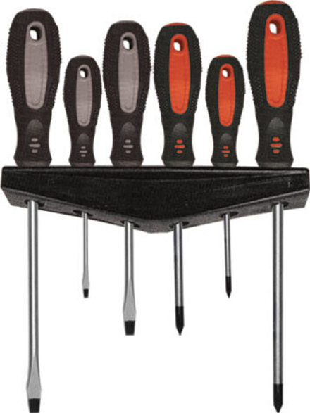 Набор отверток КУРС Мастер с прорезиненной ручкой на держателе 6предм.