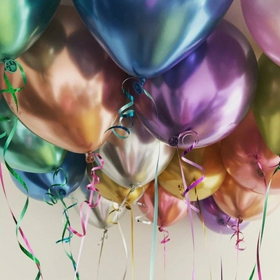 ВесЛандия Шары воздушные надутые гелием Хром разноцветные 10 штук 30 см