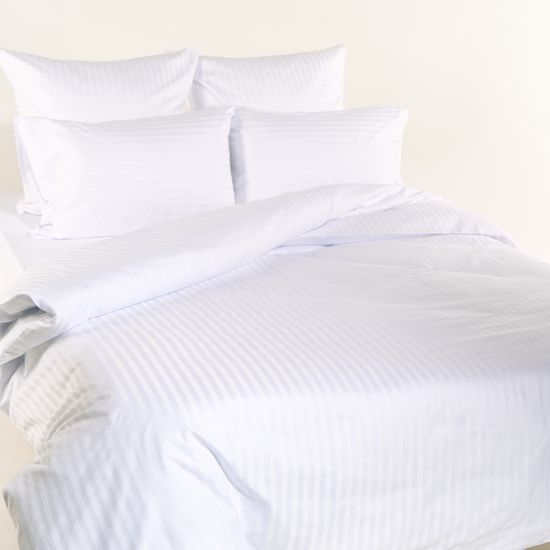 КПБ Premier страйп сатин, 1.5 спальный, 70х70, подод.150х215. простыня 180х240  LINNEN