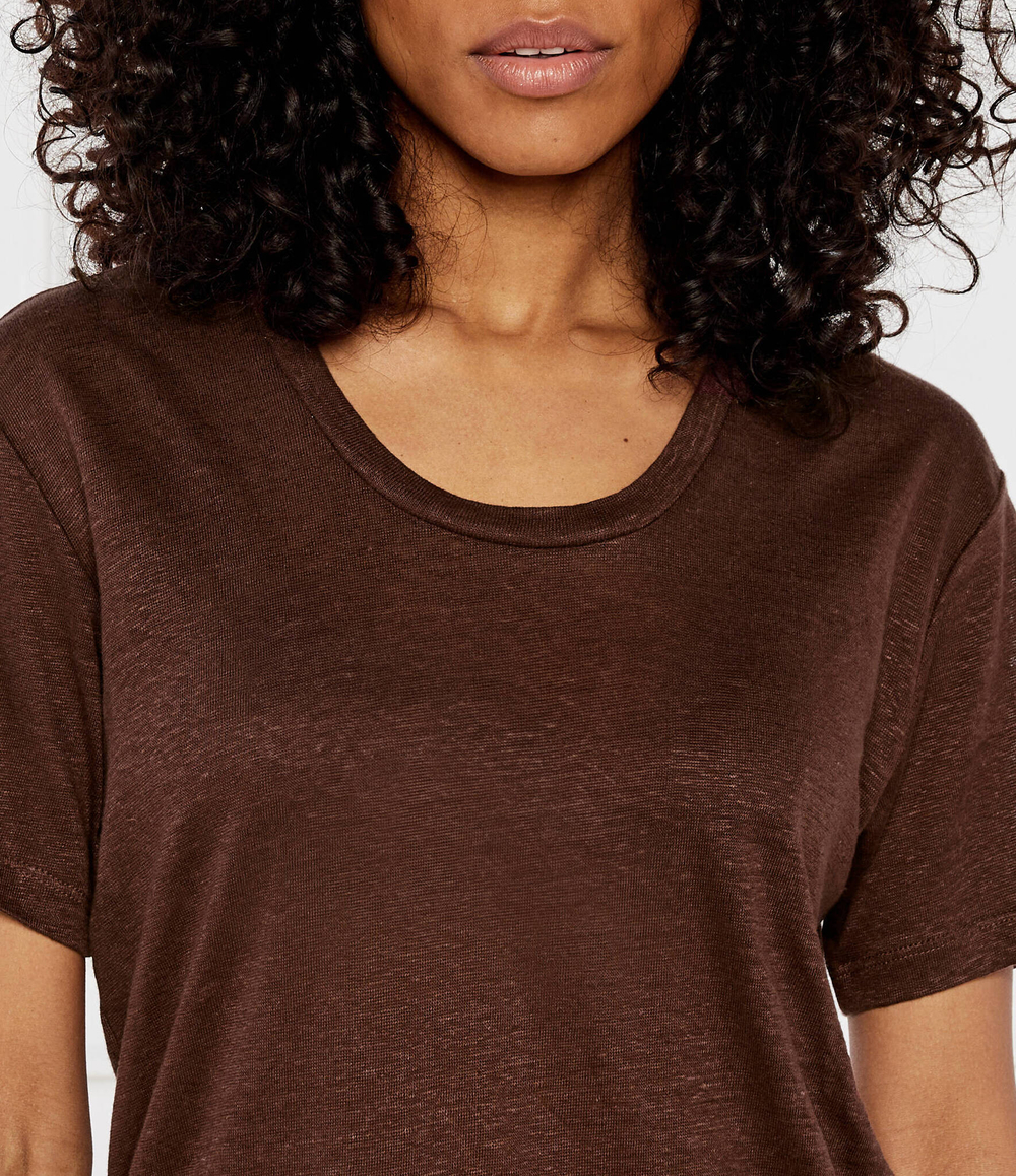 Льняная футболка sakayla Sams\u00f8e Sams\u00f8e - коричневый(F24100141)