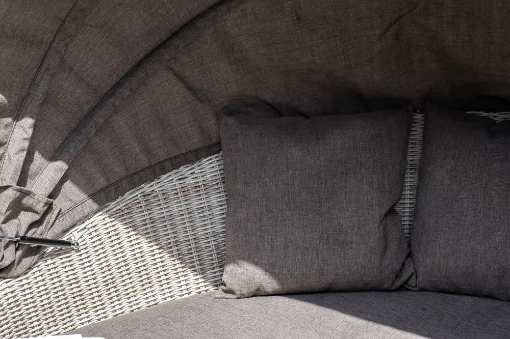 "Стильяно" плетеная кровать круглая, цвет бежевый