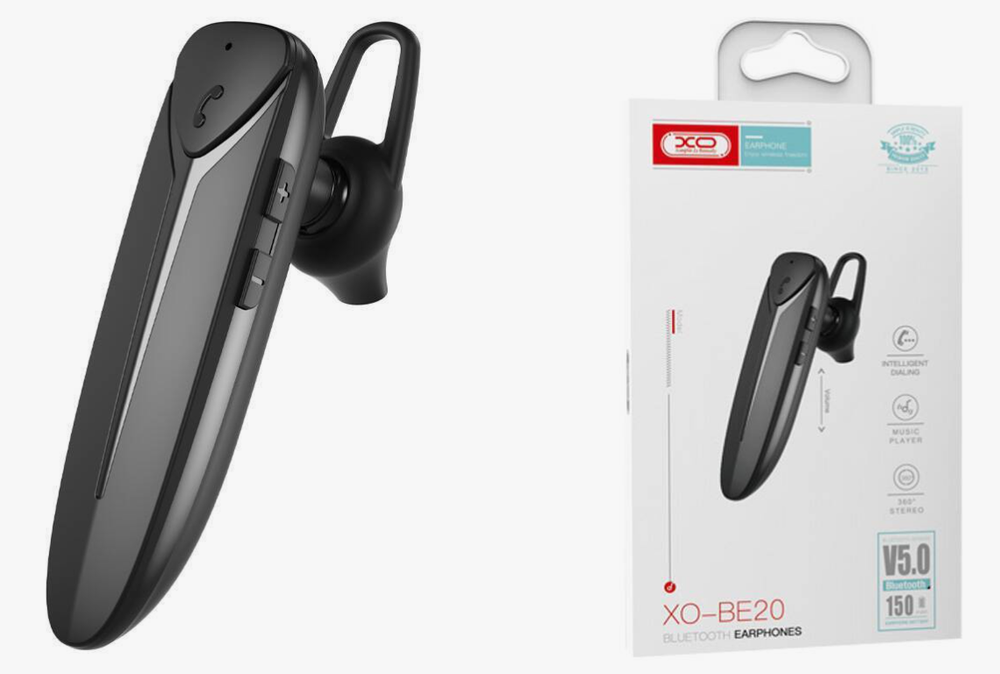 Блютуз гарнитура XO BE20 (черная)