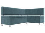 Диван кухонный угловой Стайл правый угол, Бирюзовый, Велюр, 111656