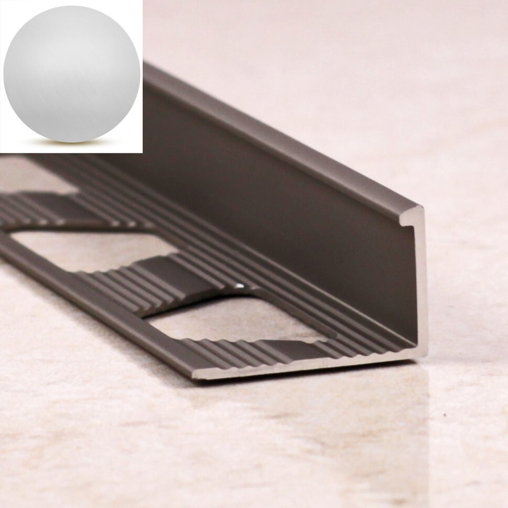 Алюминиевый Г-образный профиль ПО-Г11 серебро матовое 2700 мм