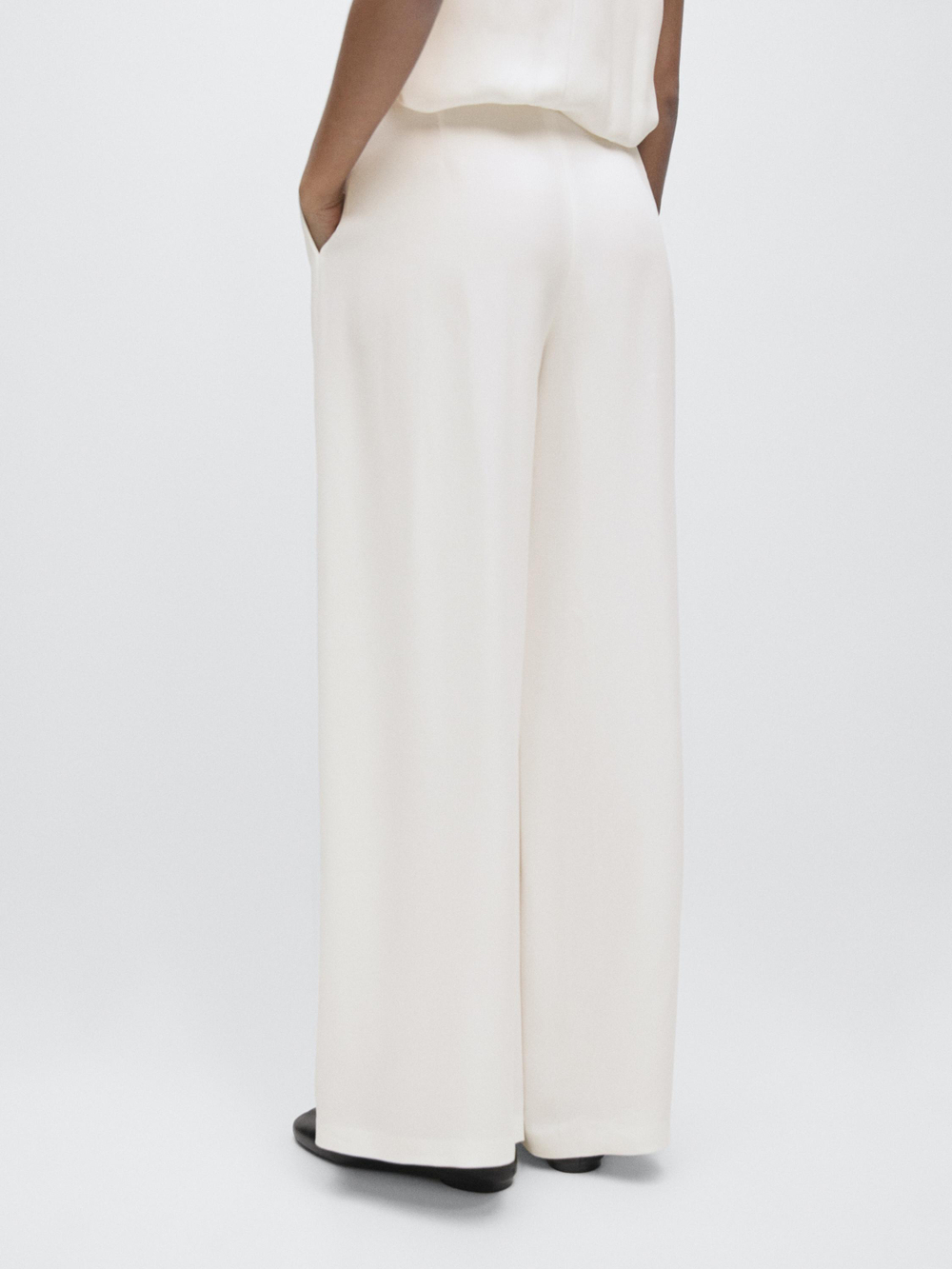 Massimo Dutti Брюки из крепа, белый