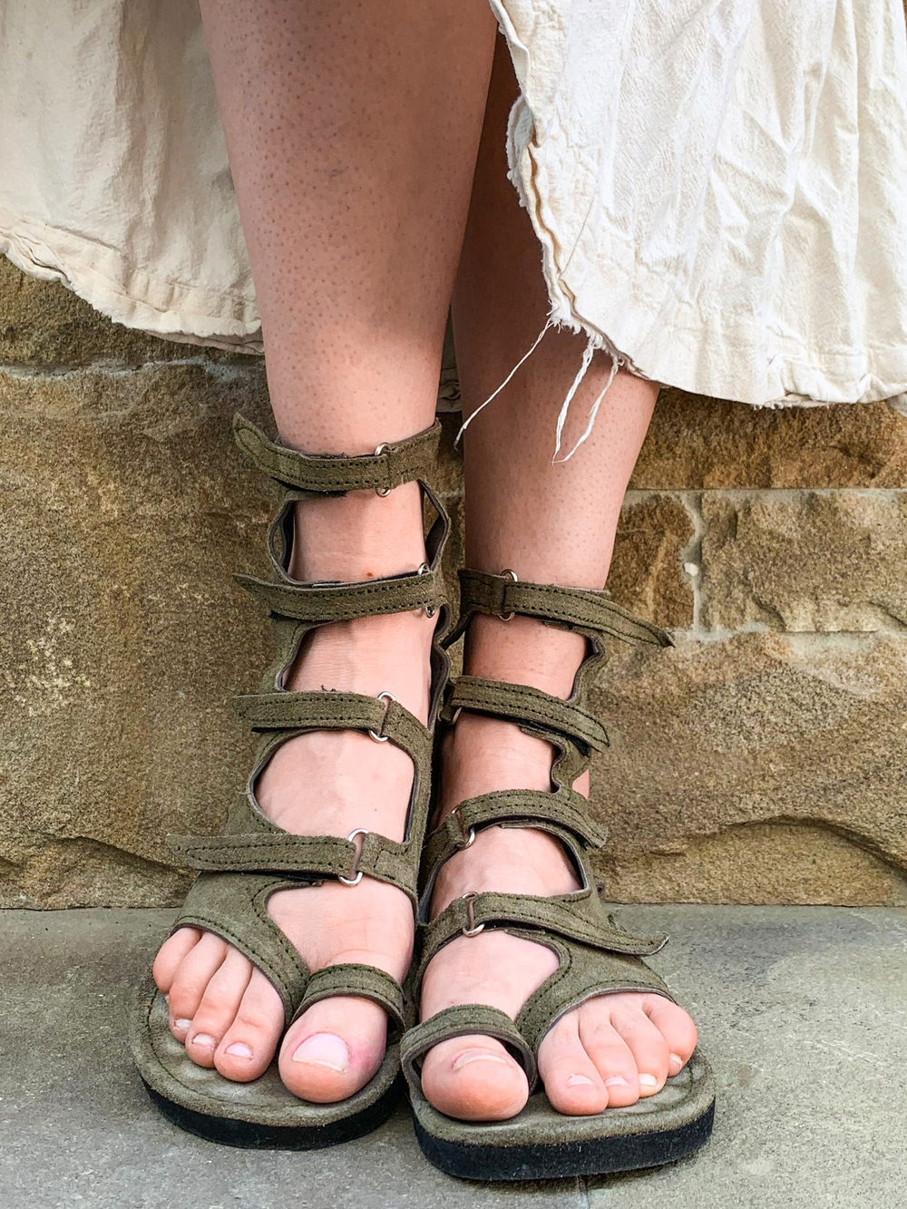 Сандалии "Гладиаторы" (оливковые)