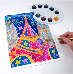 Раскраска SentoSphere Aquarellum Paris by Night