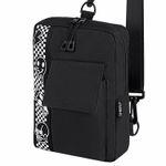 Сумка на плечо HEIKKI TORRENT (ХЕЙКИ) с карманом, Chess emoji, черная, 25х18х3 см, 272638
