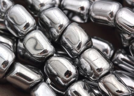 Нить гематитовых бусин, "Stones", галтовка 7мм