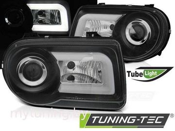 Передние фары tube light black для Chrysler 300C