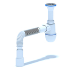 Сифон для раковины Ани Пласт 1 1/4"*40 с литым выпуском, с гибкой трубой 40*40/50 (C2015)