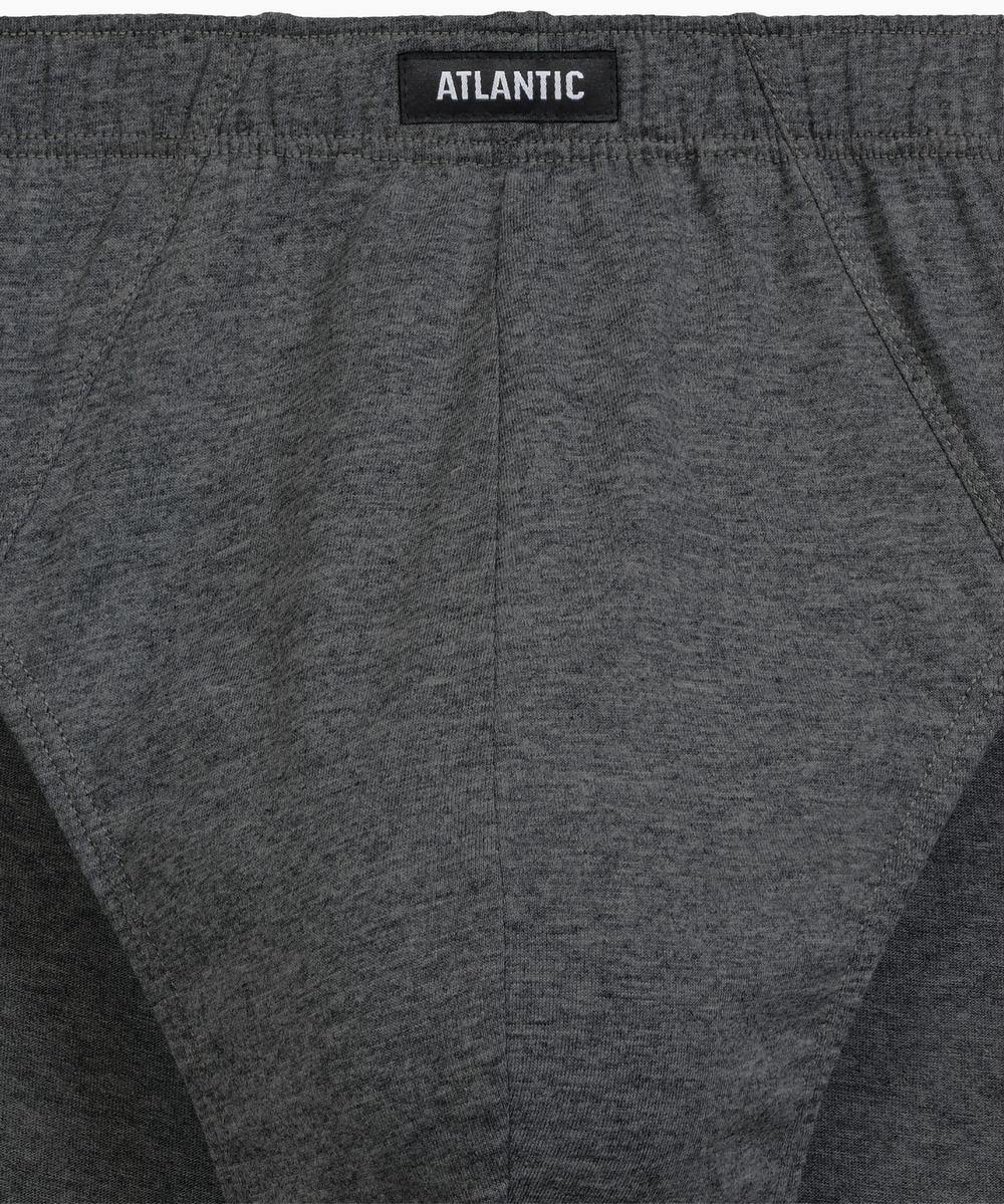 Мужские трусы слипы классика Atlantic, набор 3 шт., хлопок, изумрудные + темно-серые меланж + баклажановые, 3MP-202