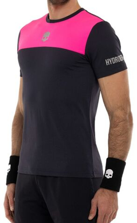 Мужская теннисная футболка Hydrogen Tennis Block Color Tech T-Shirt - blue navy/fuchsia fluo