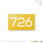 Номер на дверь 726, табличка на дверь для офиса, квартиры, кабинета, аудитории, склада, желтая 120х70 мм, Айдентика Технолоджи