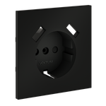 Накладка для розетки с заземлением и защитными шторками, с USB A+A, S70 (черный матовый)