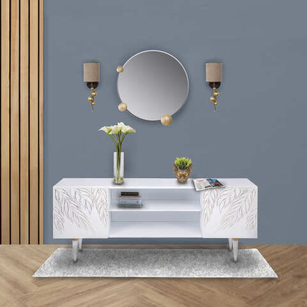 Тумба под ТВ Тропик 155см Классик Айс Голд