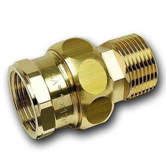 Сгон с коническим уплотнением Sanha PURAFIT 1 1/4" ВР/НР бронзовый, серия 3341 (13341114)