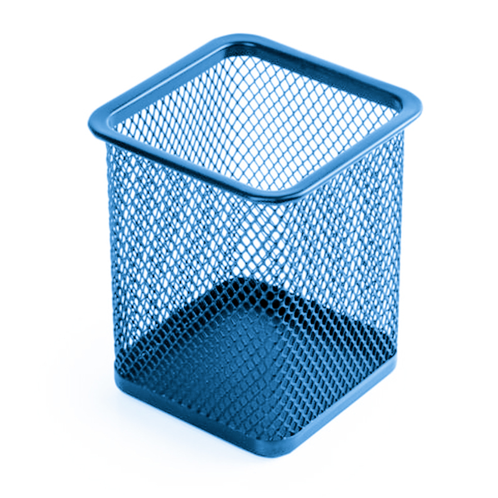 Подставка для канцелярских принадлежностей Basir металлическая, квадратный стакан в сетку, 10*7 см, 4 цвета, ассортимент