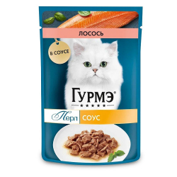 Gourmet Perle 75 г пауч для кошек Нежное филе Лосося в Соусе