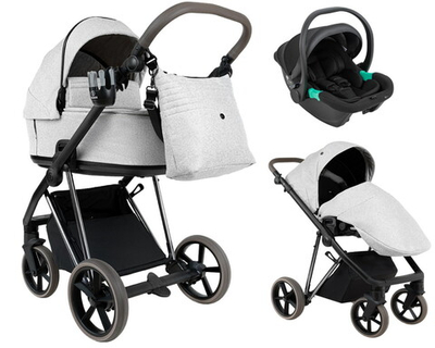 Детская коляска Roan Sol Vintage Luxury 2.0 3 в 1 с автокреслом Pituso Santiso Pro PIX/50/L Pixel/Light/Black/руч.Cappuccino